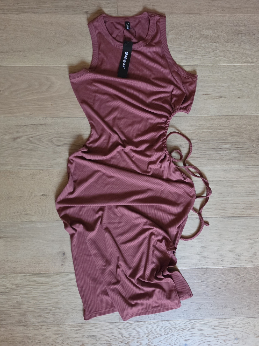 Allegra K Ruched Tank Midi Dress - Dusty Rose
